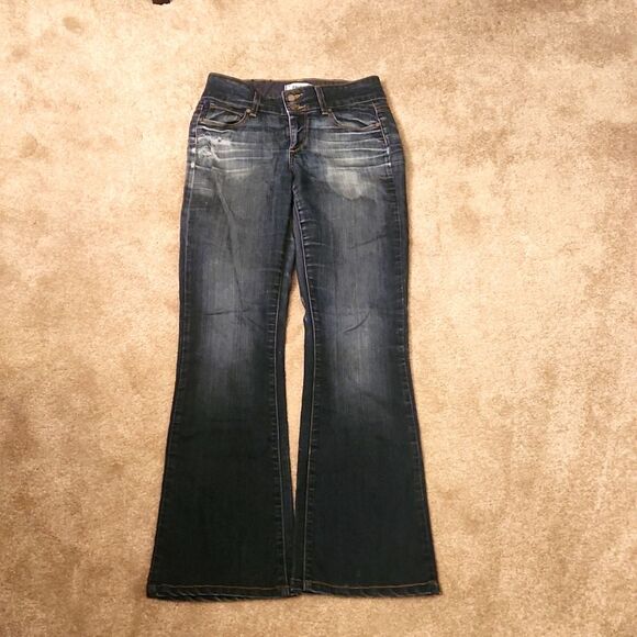 Paige Denim "Hidden Hills" Distressed Bootcut Jeans Size 26 US 2 - Picture 1 of 11